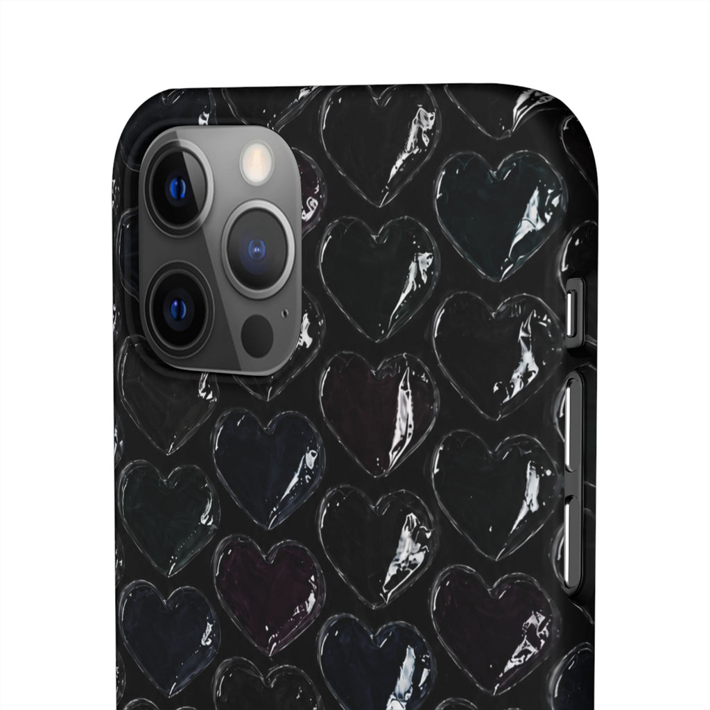 Black Pop Hearts Snap Case