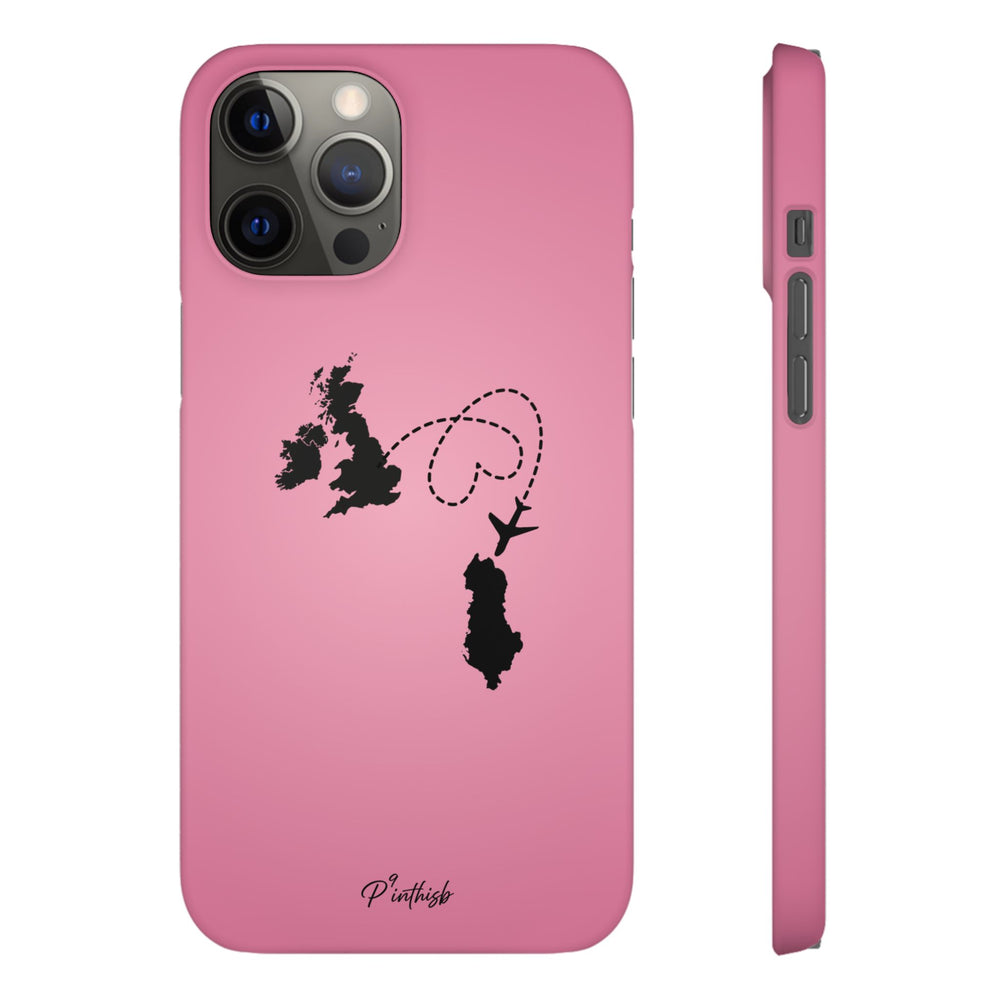 UK to Albania Pink Snap Phone Case