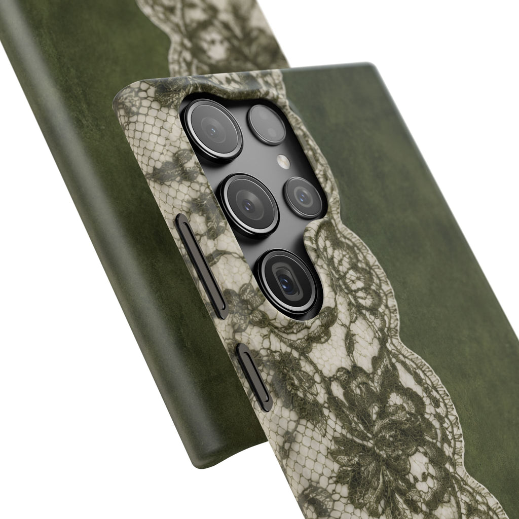 Olive Lace Snap Case