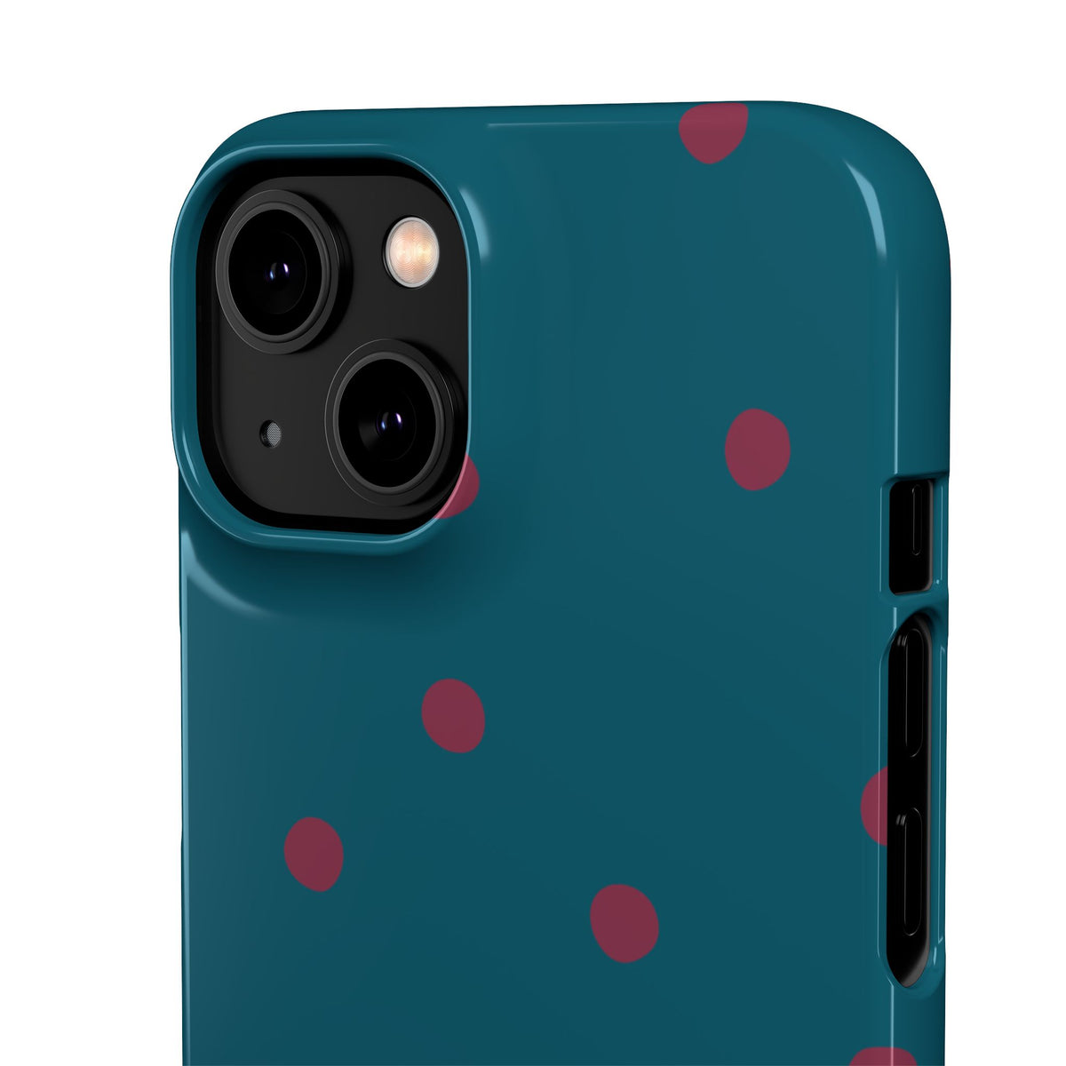 Teal & Burgundy Polka Dot Snap Phone Case