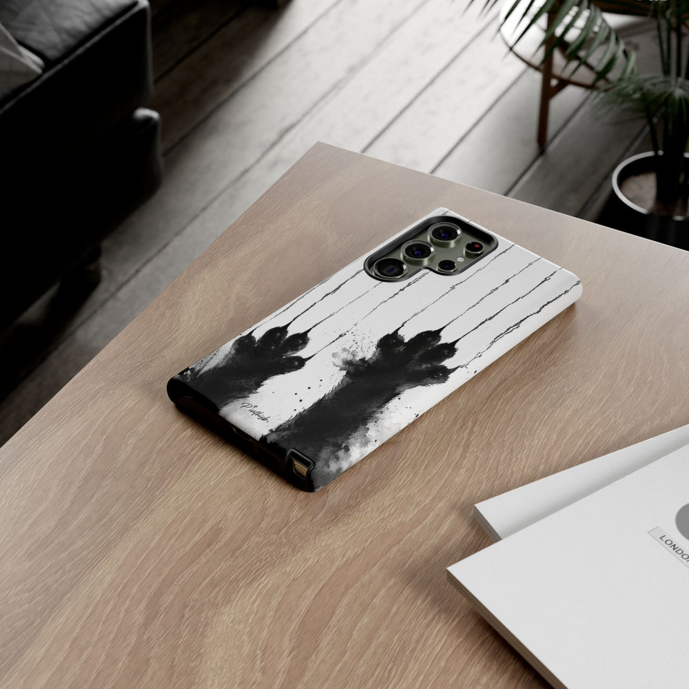 Black Ink Paw Print Tough Case