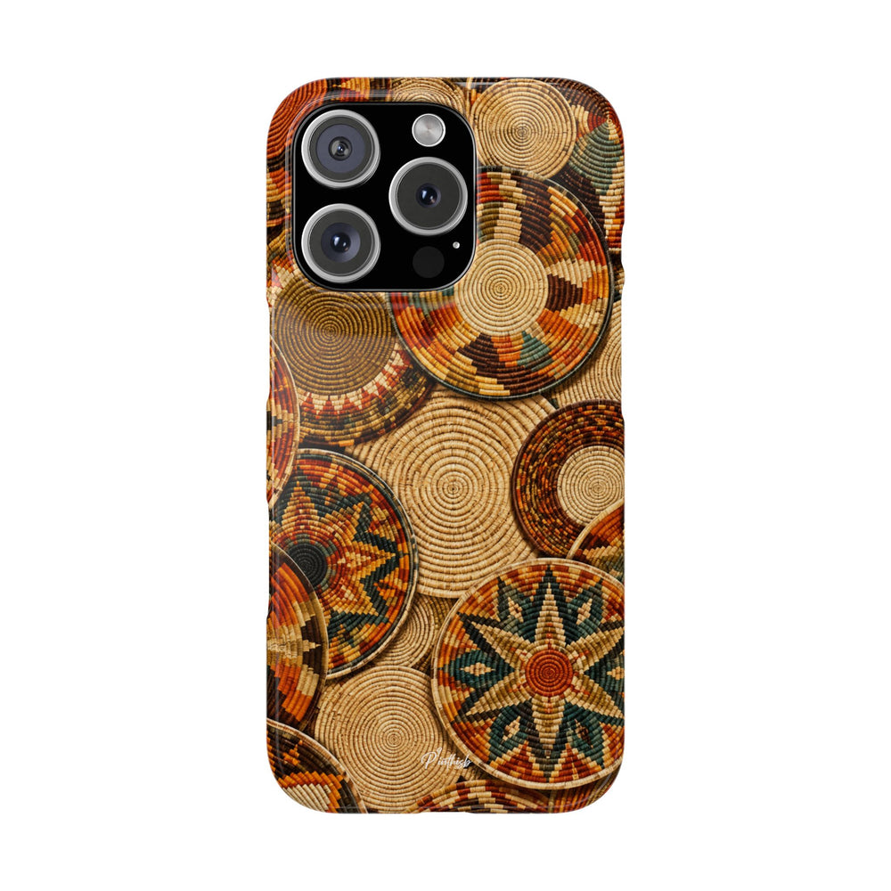 Bohemian Woven Basket Pattern Snap Case