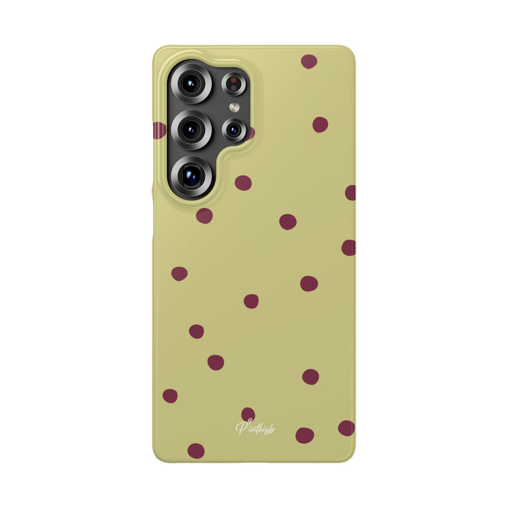 Yellow & Burgundy Polka Dot Snap Phone Case