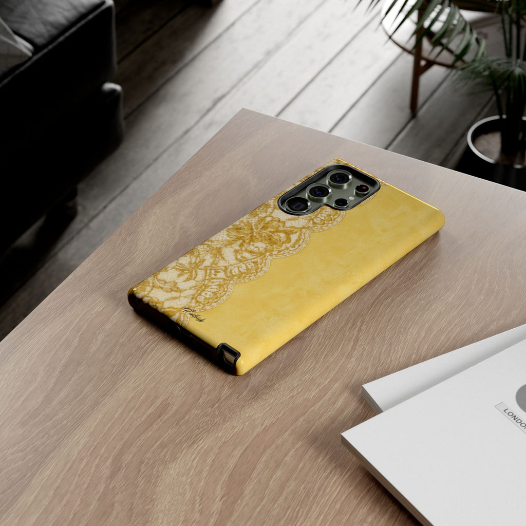 Yellow Vintage Lace Tough Case