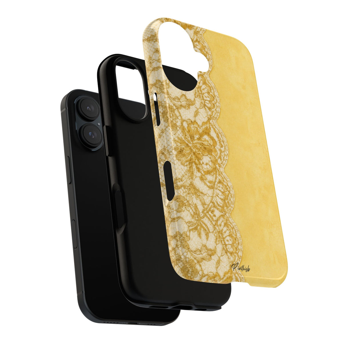 Yellow Vintage Lace Tough Case