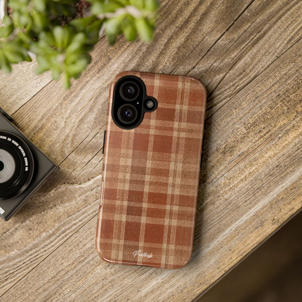 Rustic Brown Cozy Plaid Tough Case