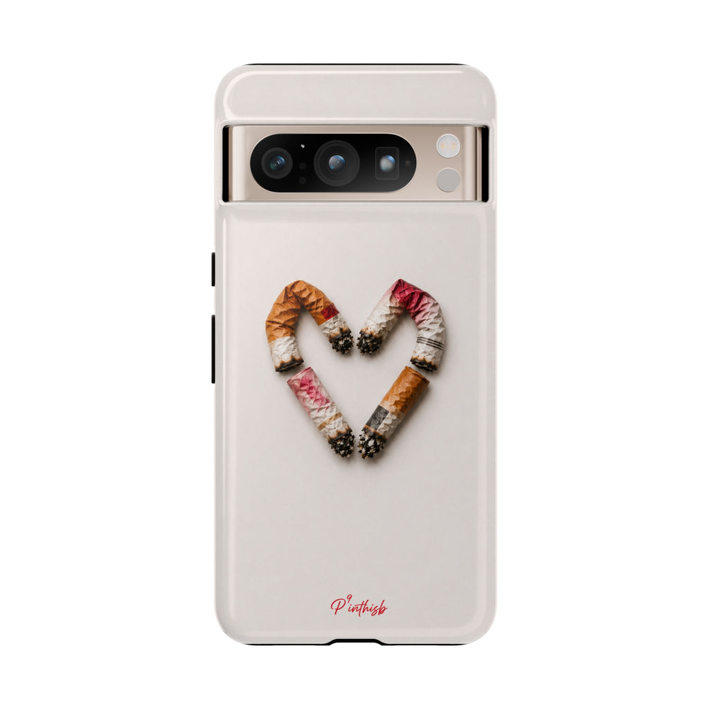 Cigarette Butts Heart Tough Case