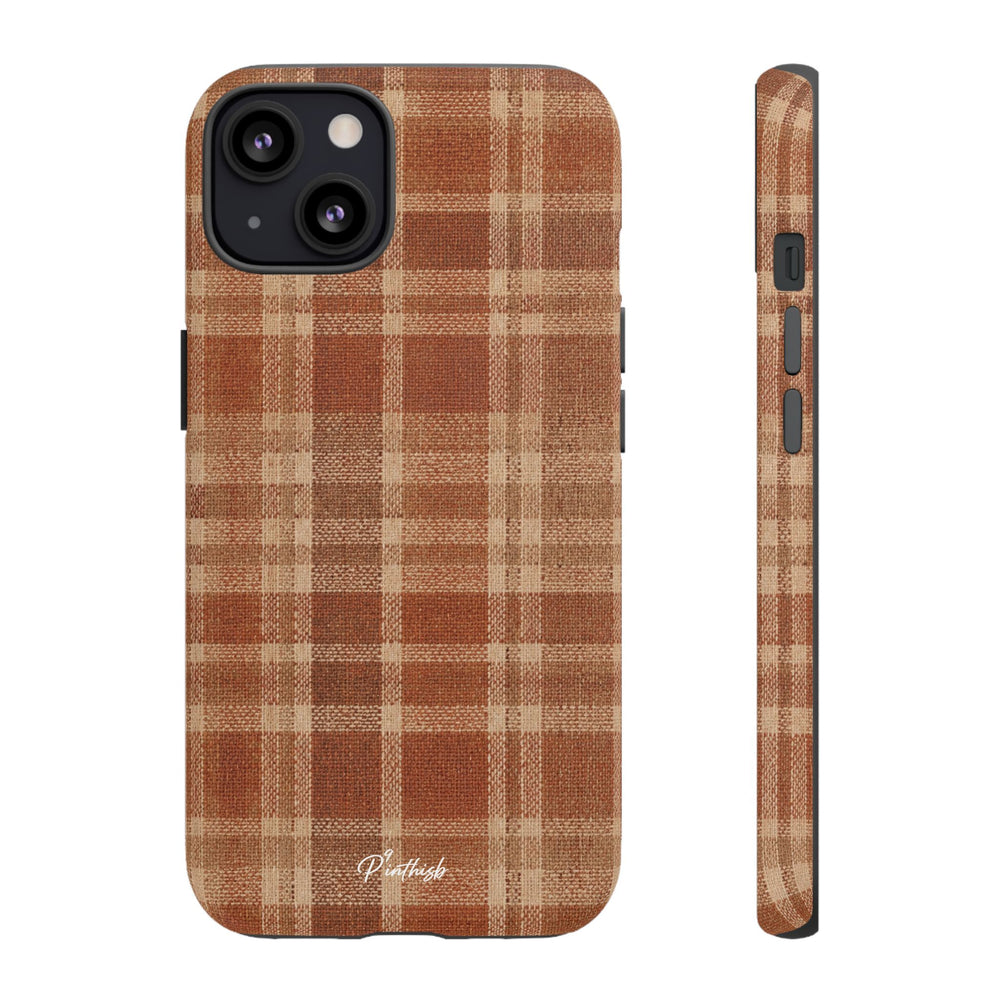 Rustic Brown Cozy Plaid Tough Case