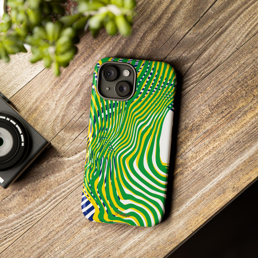 Abstract Green Wave Phone Case