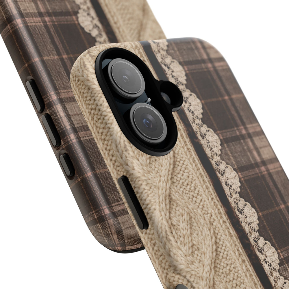 Cozy Plaid Knit Tough Phone Case