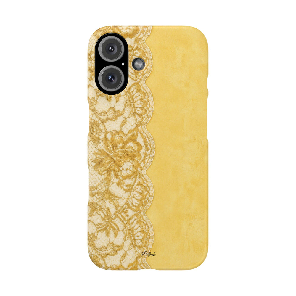 Yellow Vintage Lace Snap Case