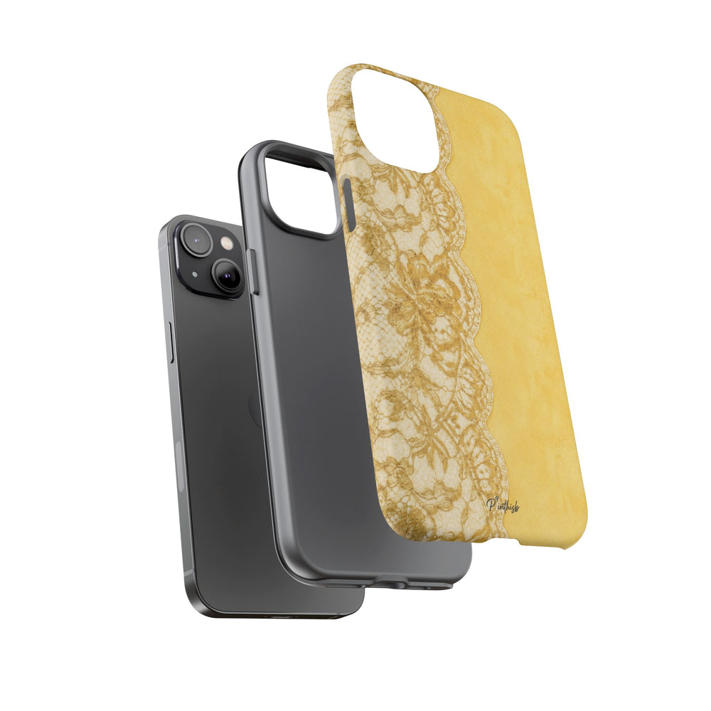 Yellow Vintage Lace Tough Case