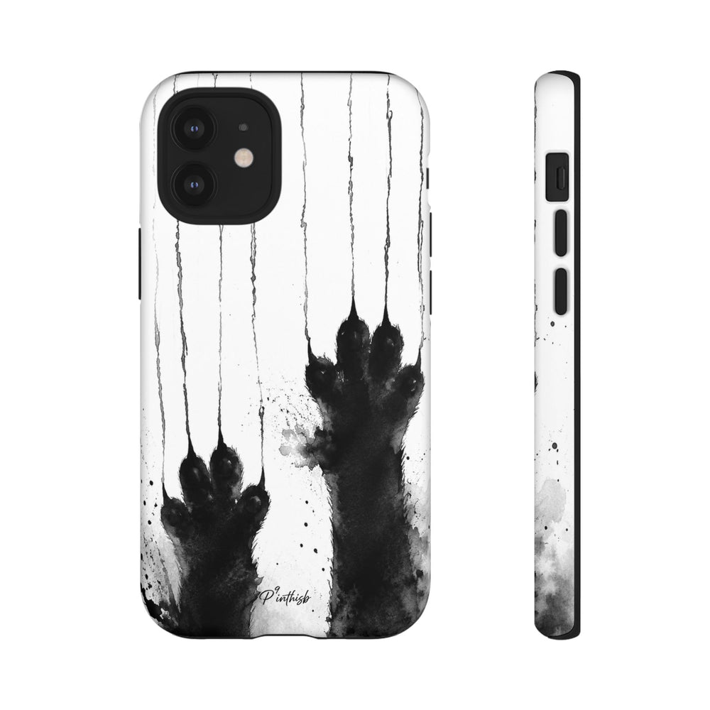 Black Ink Paw Print Tough Case
