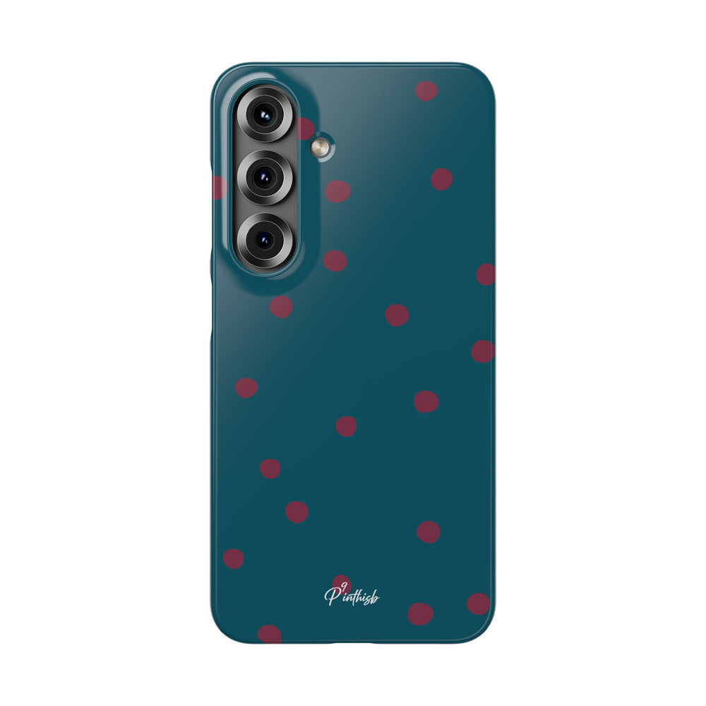 Teal & Burgundy Polka Dot Snap Phone Case