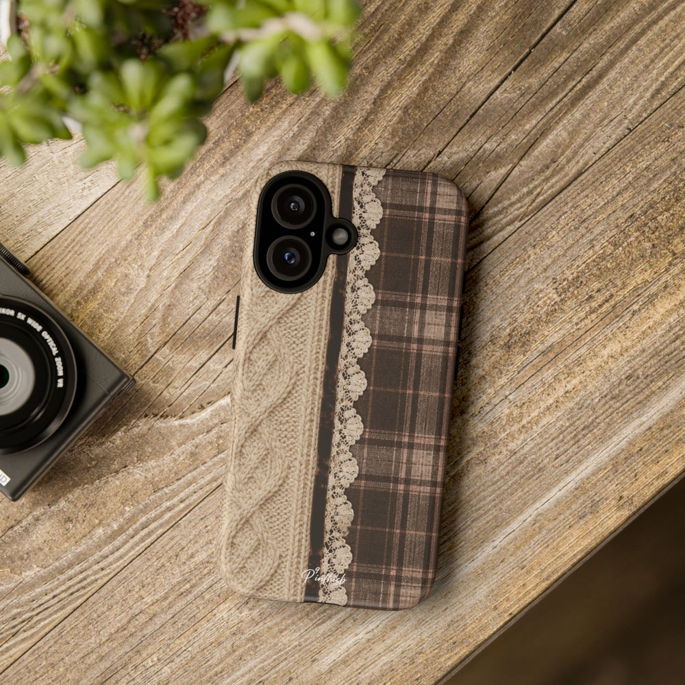 Cozy Plaid Knit Tough Phone Case