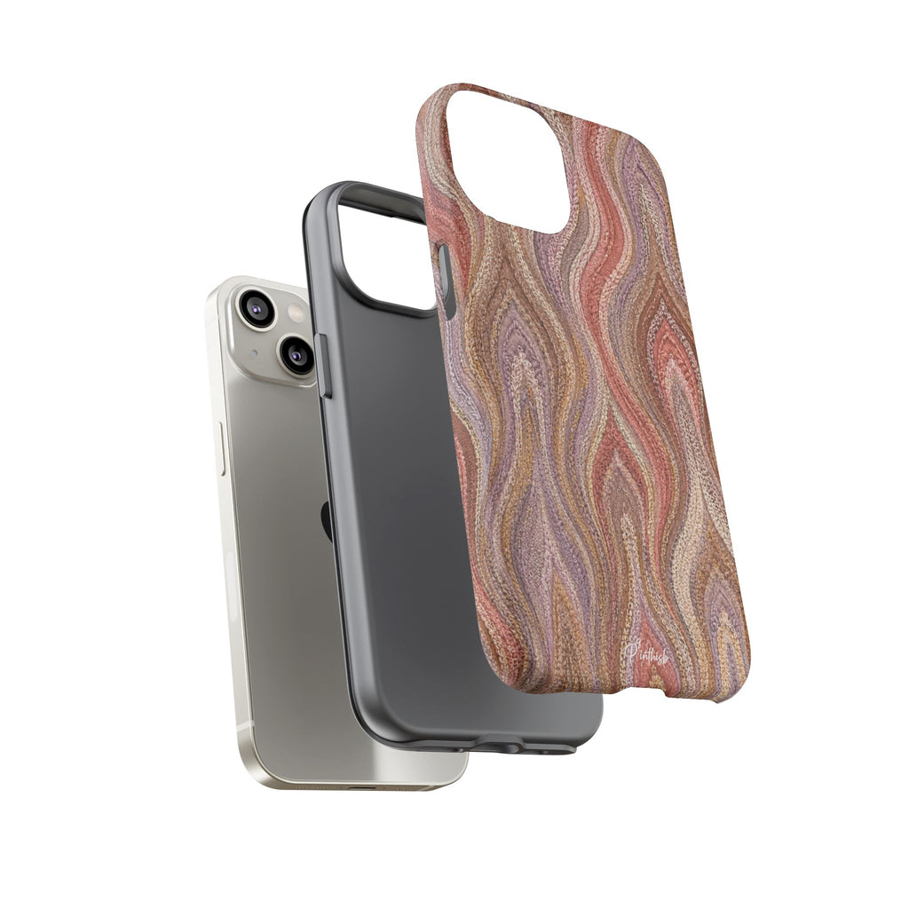 Wavy Peach & Mauve Tough Case