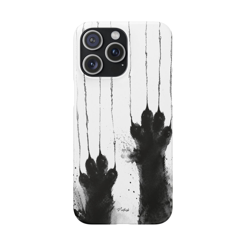 Black Ink Paw Print Snap Case