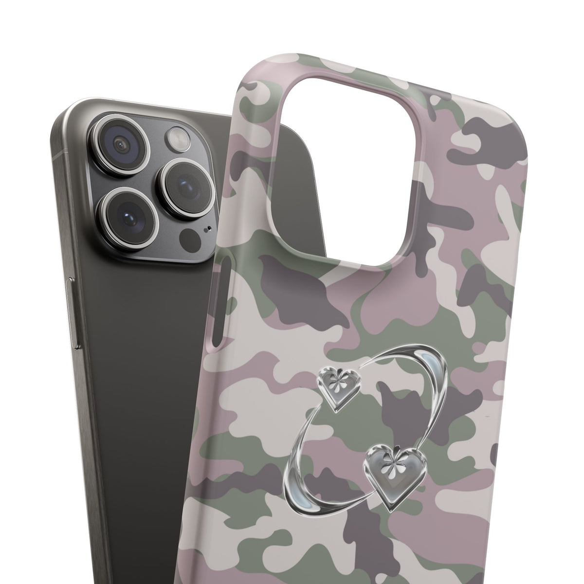 Camouflage Heart Snap Phone Case