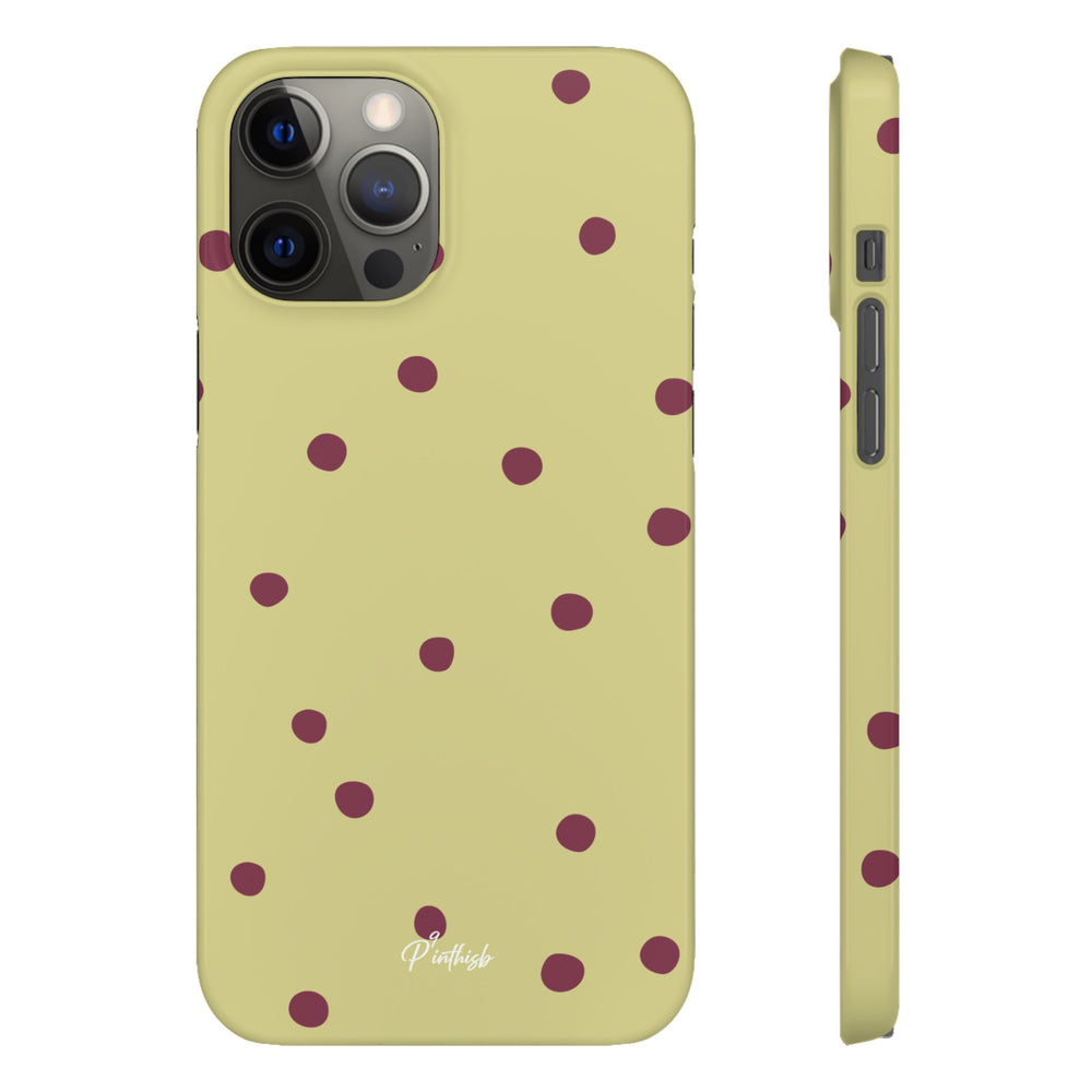 Yellow & Burgundy Polka Dot Snap Phone Case