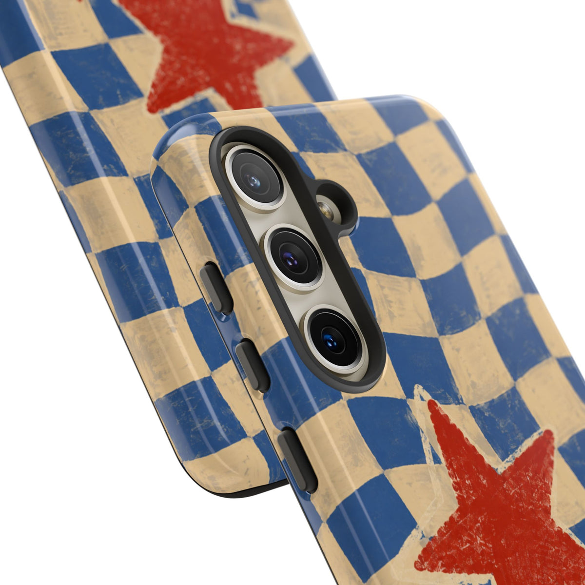 Blue & Cream Retro Star Phone Case