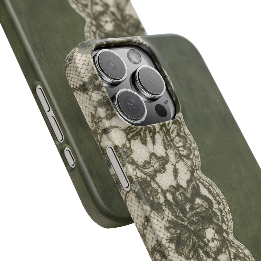 Olive Lace Snap Case