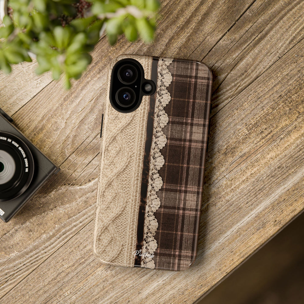 Cozy Plaid Knit Tough Phone Case