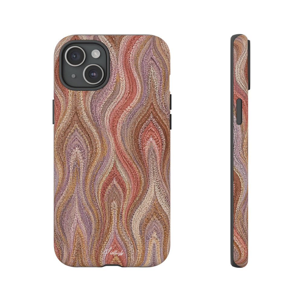 Wavy Peach & Mauve Tough Case