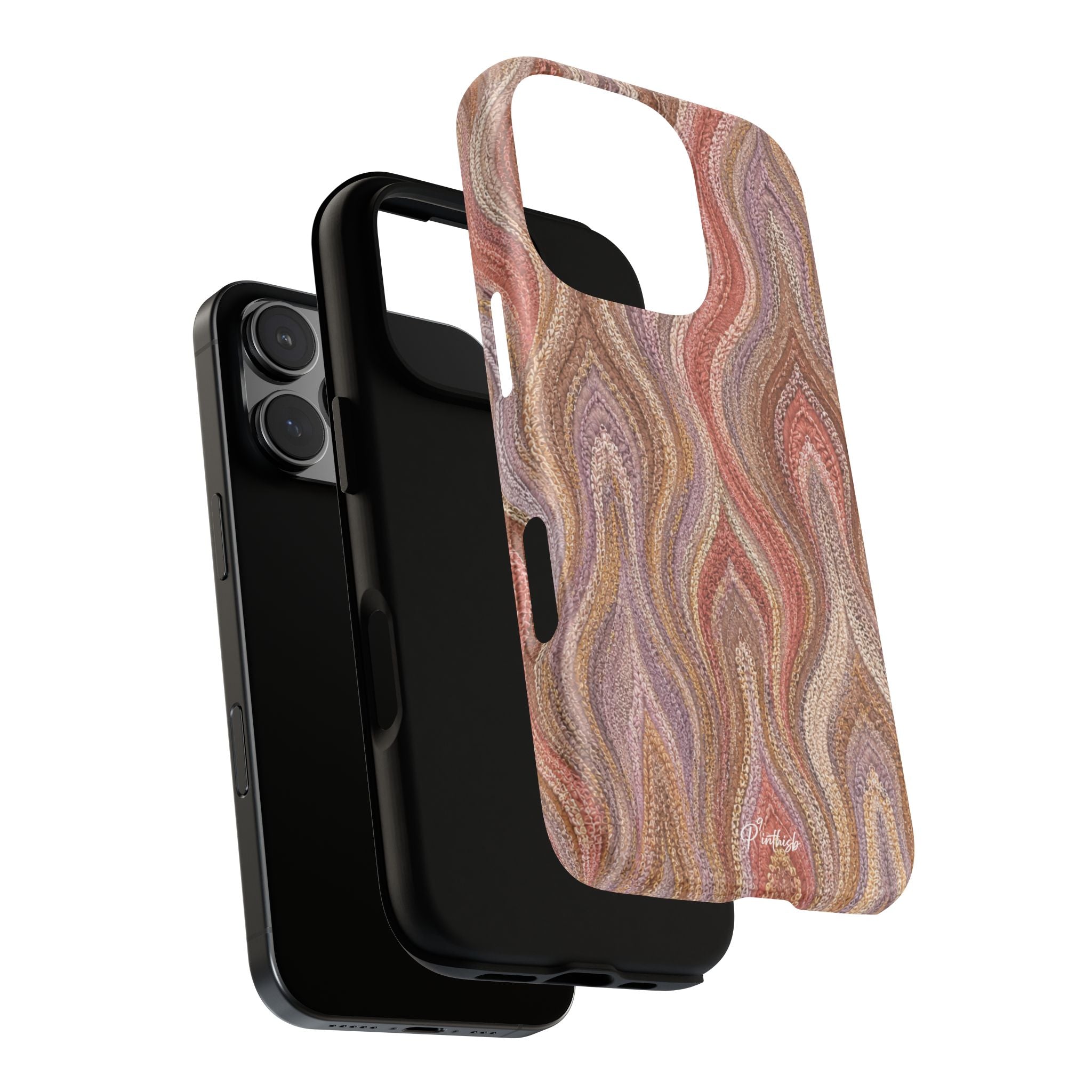 Wavy Peach & Mauve Tough Case