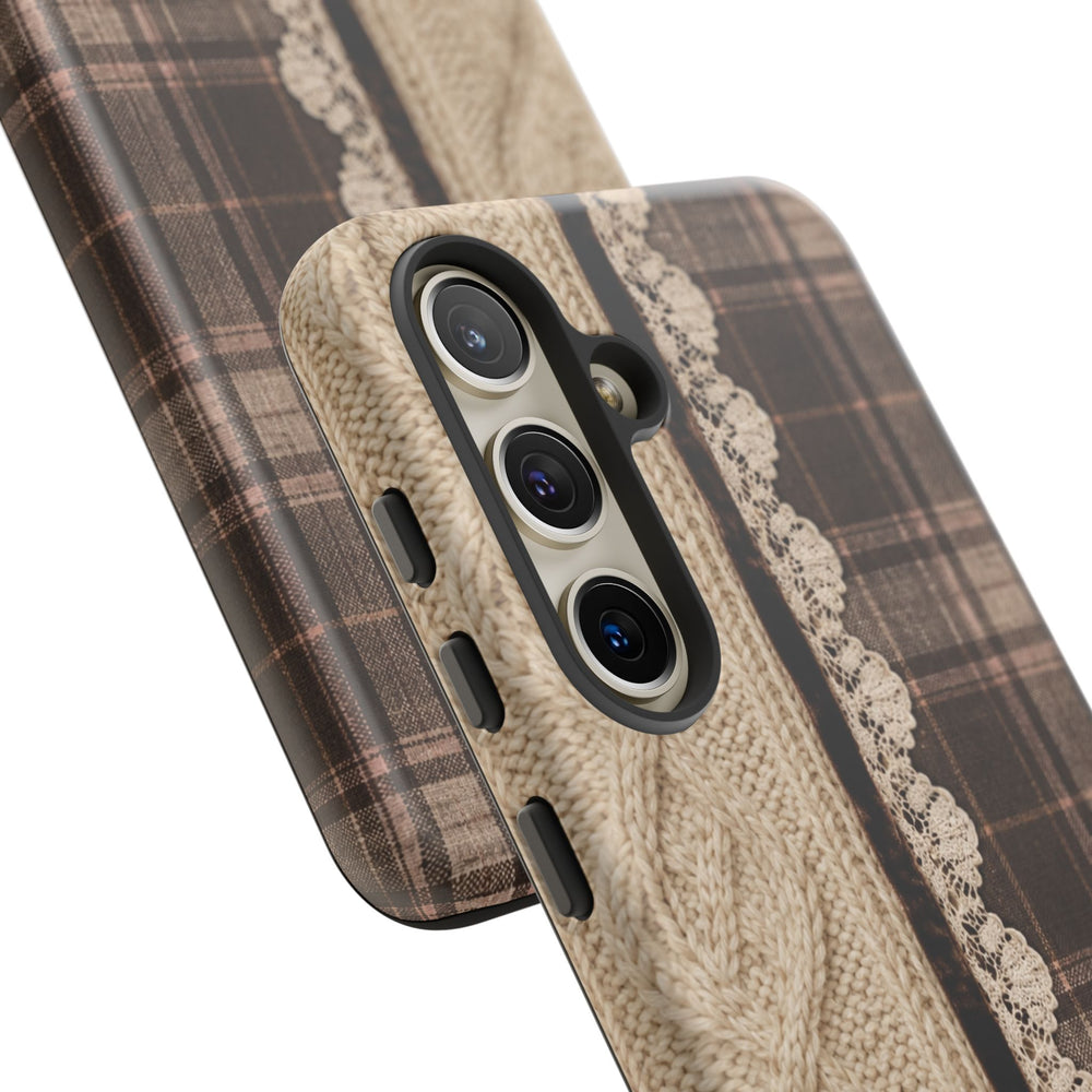 Cozy Plaid Knit Tough Phone Case