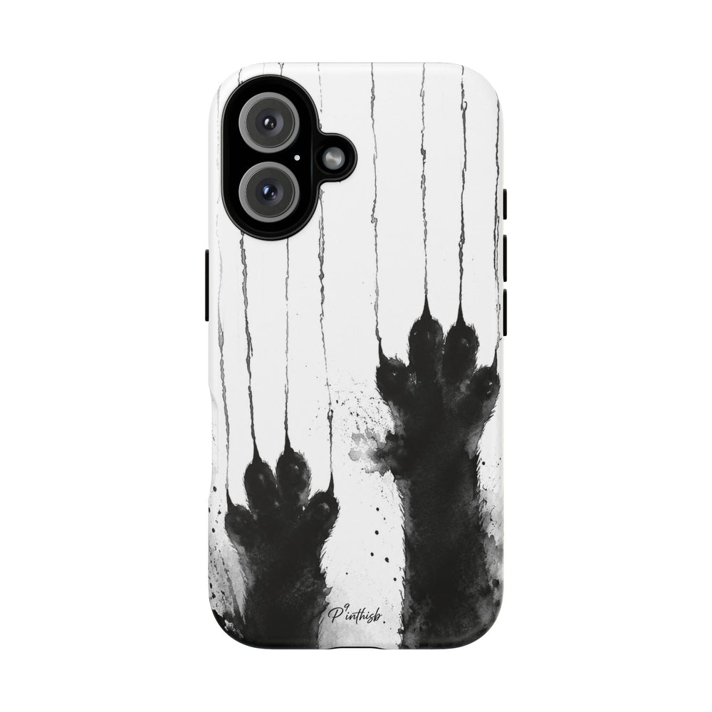 Black Ink Paw Print Tough Case