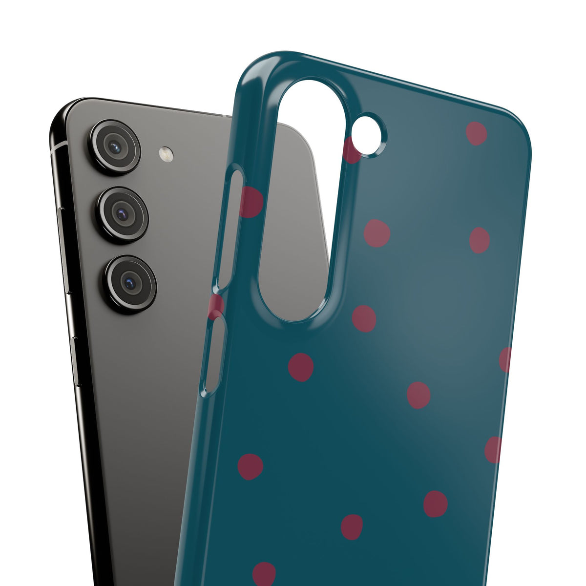 Teal & Burgundy Polka Dot Snap Phone Case