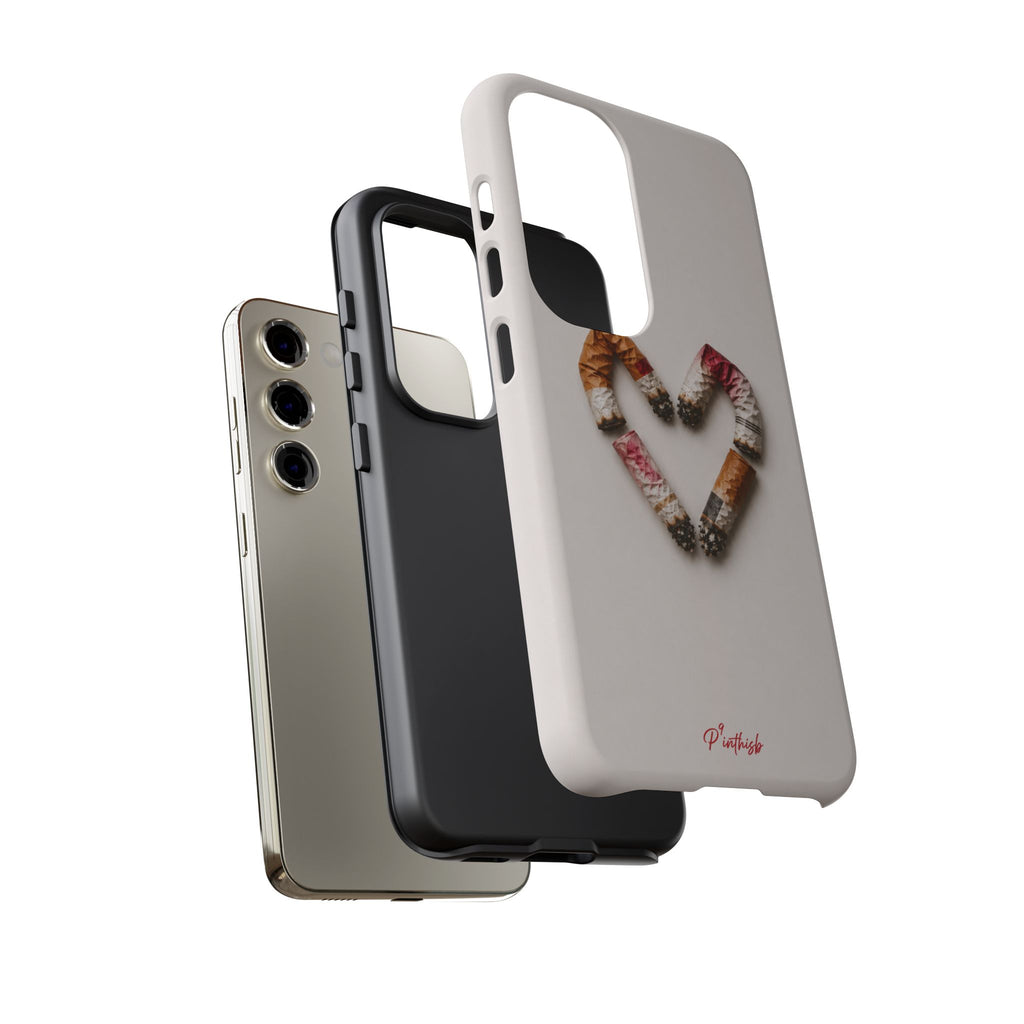 Cigarette Butts Heart Tough Case
