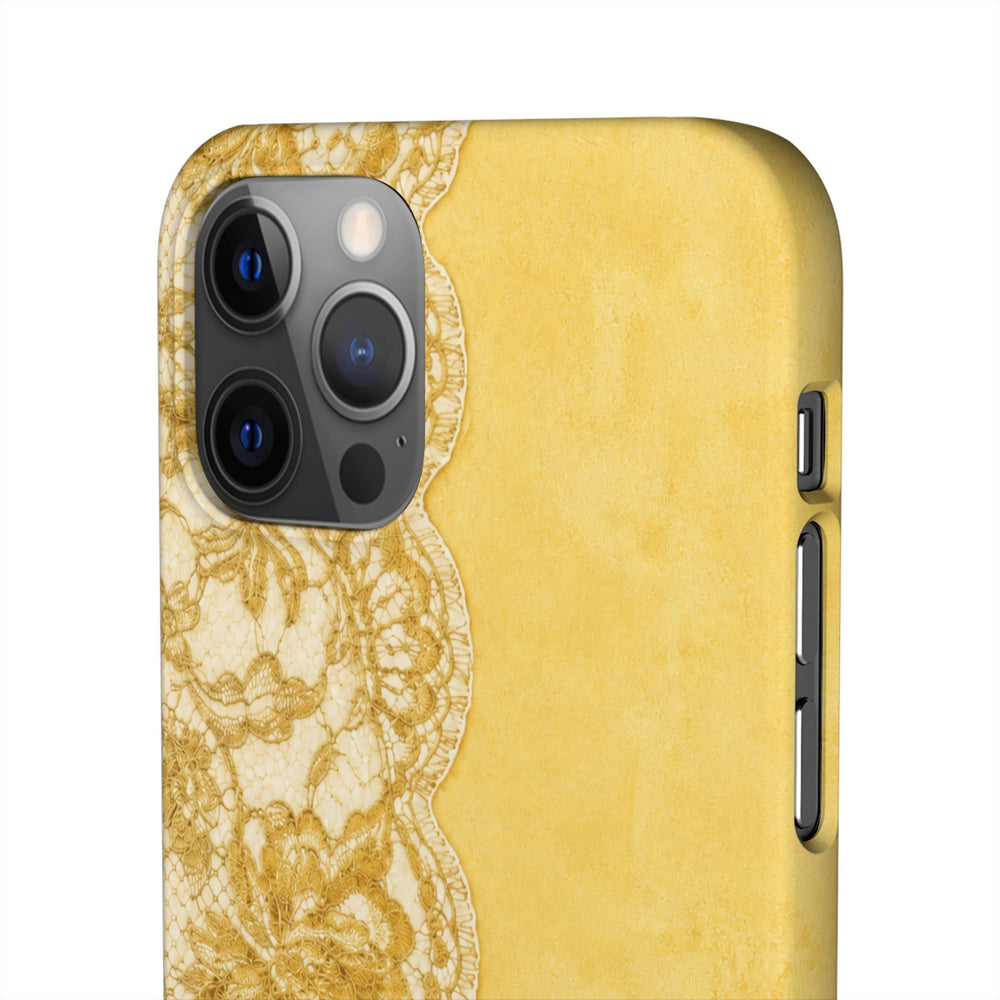 Yellow Vintage Lace Snap Case
