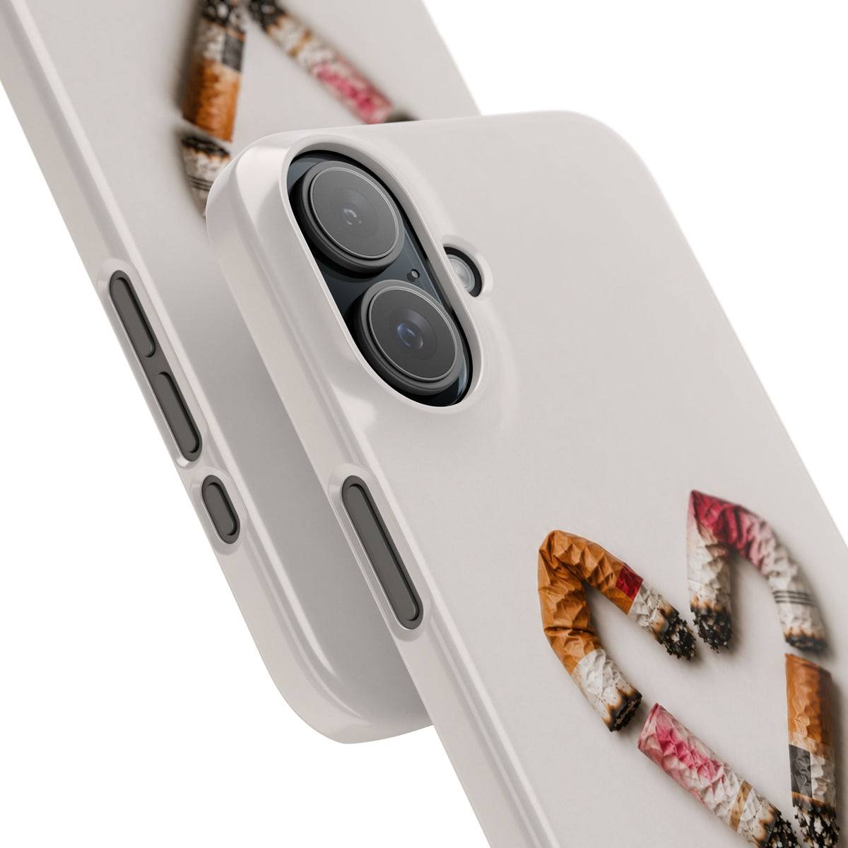 Cigarette Butts Heart Snap Case