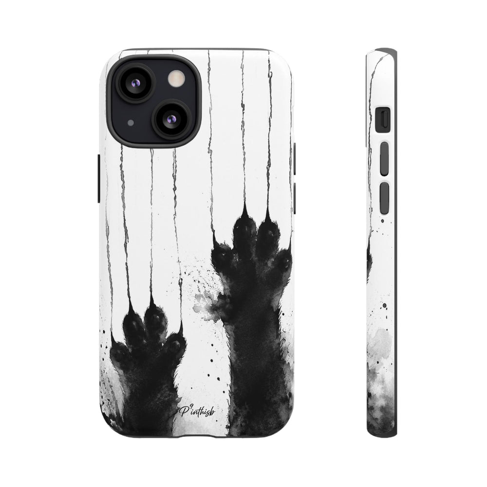 Black Ink Paw Print Tough Case