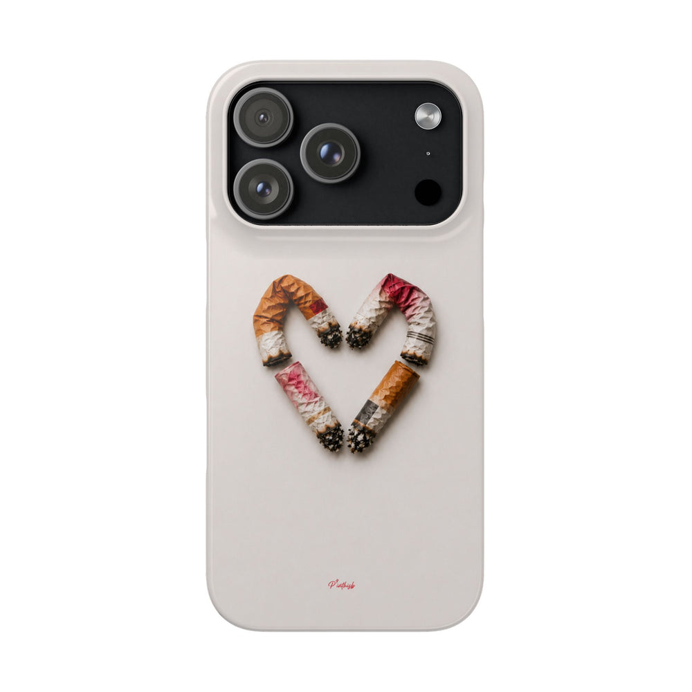 Cigarette Butts Heart Snap Case