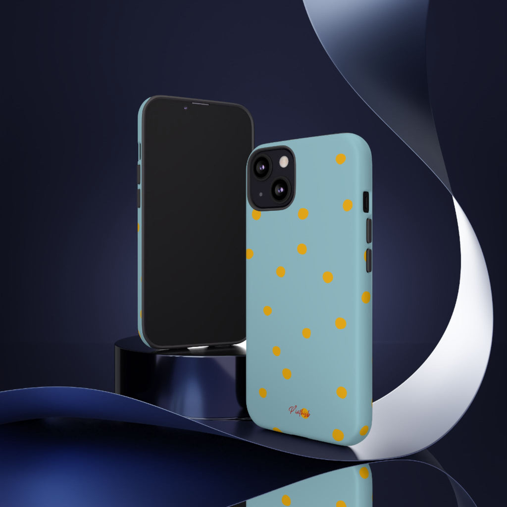 Blue & Yellow Polka Dot Tough Phone Case