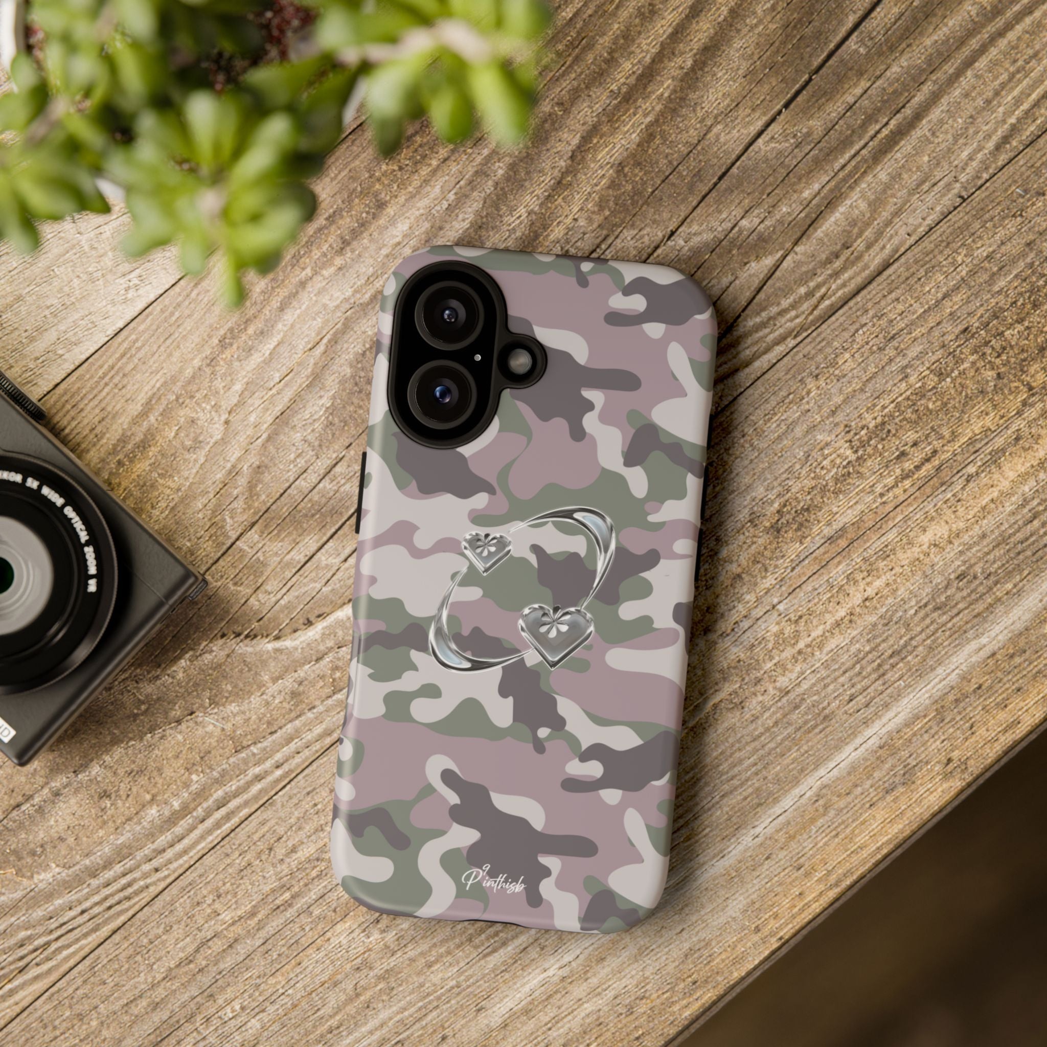Camouflage Heart Tough Phone Case
