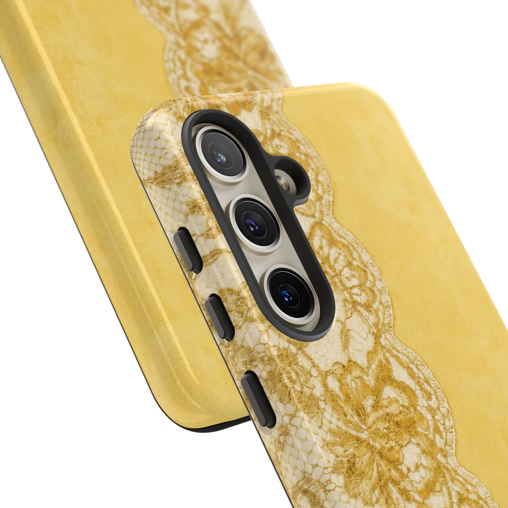 Yellow Vintage Lace Tough Case