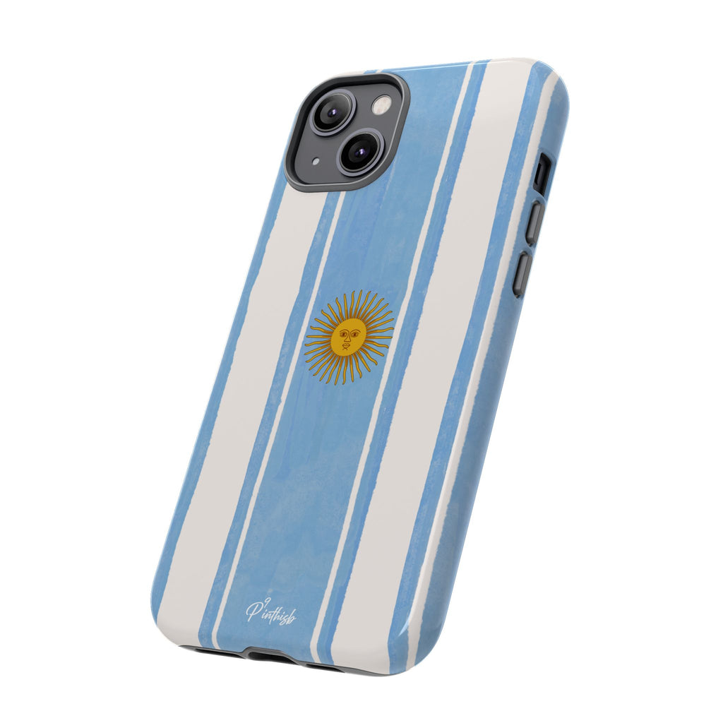 Argentina Flag Tough Phone Case – Blue White Striped Sun Protector
