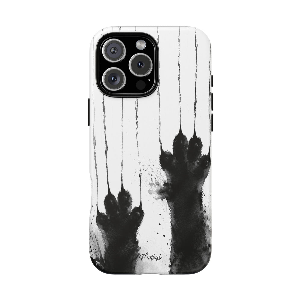 Black Ink Paw Print Tough Case