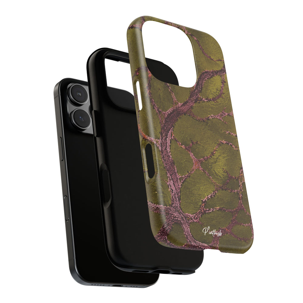 Olive & Rose Gold Tree Pattern Phone Case