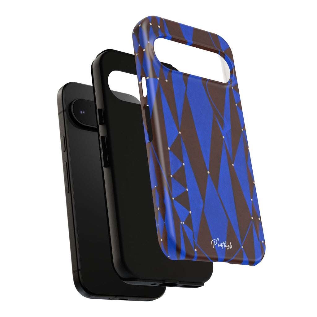 Geometric Blue Diamond Tough Phone Case
