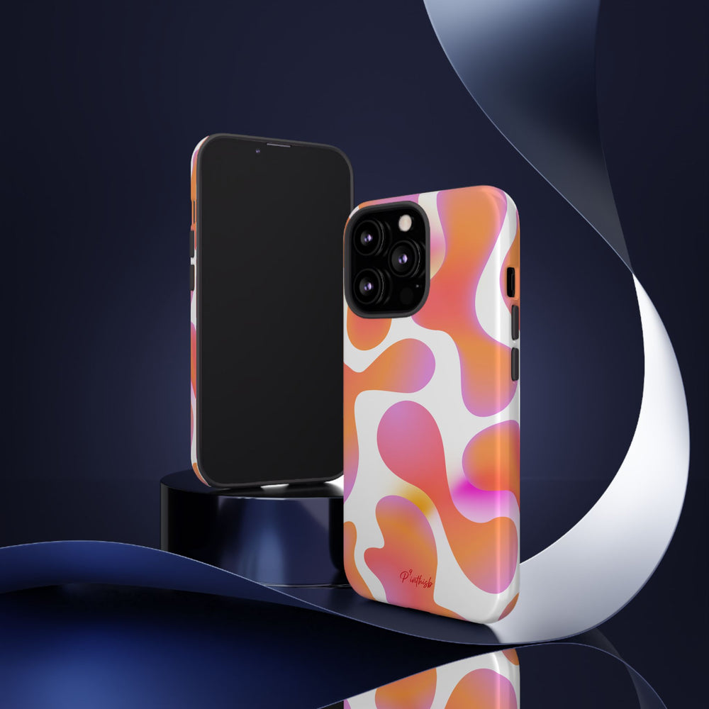 Abstract Orange Pink Camouflage Tough Phone Case