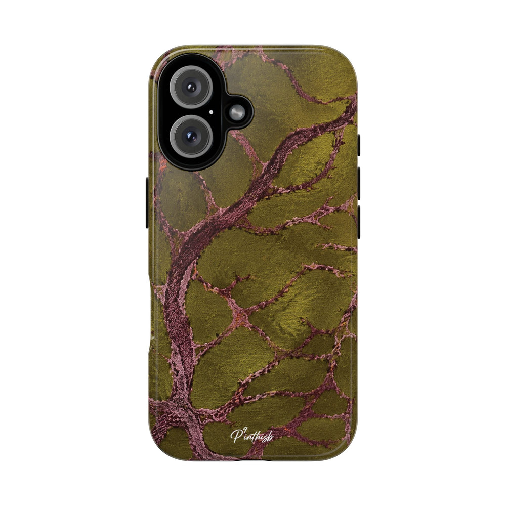 Olive & Rose Gold Tree Pattern Phone Case