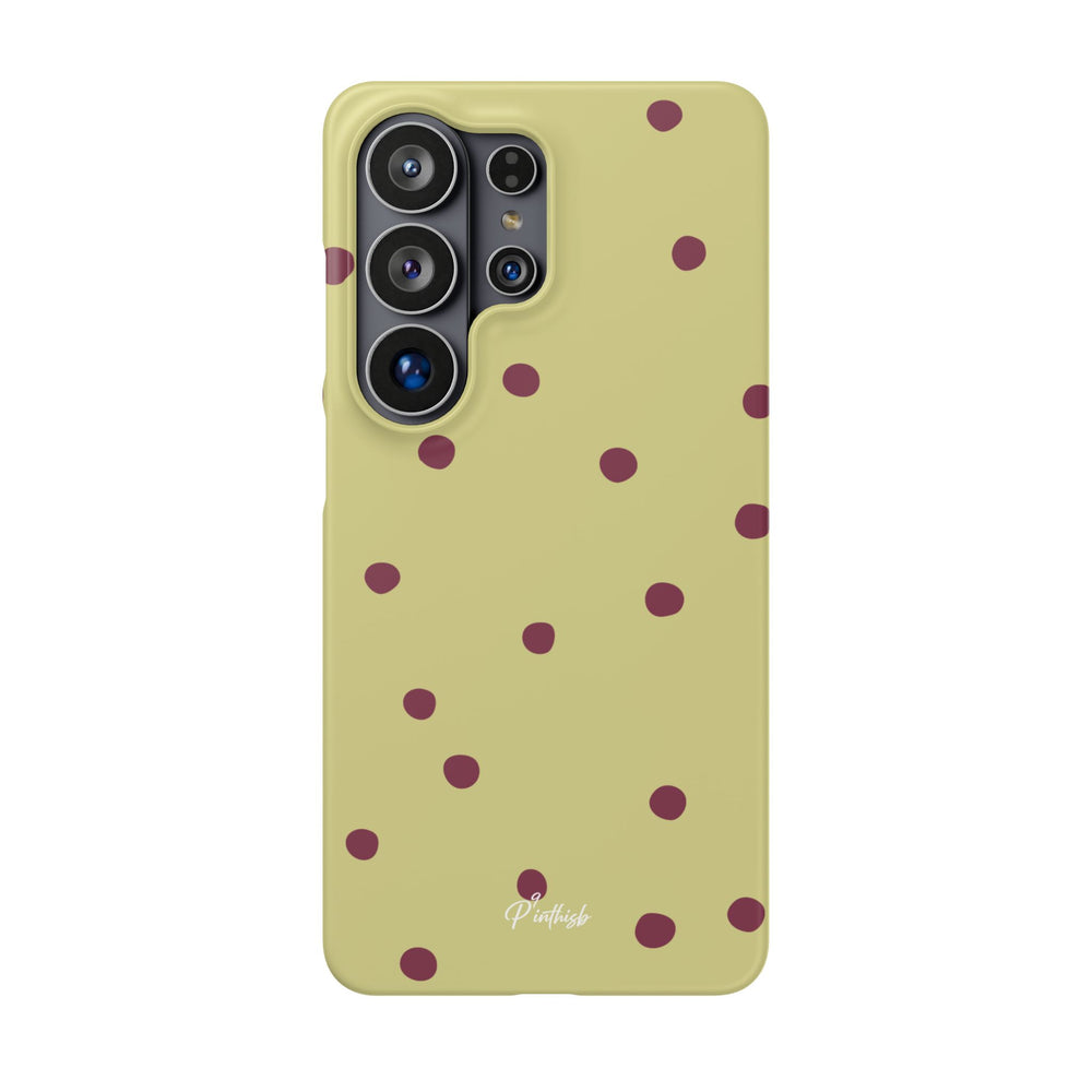 Yellow & Burgundy Polka Dot Snap Phone Case