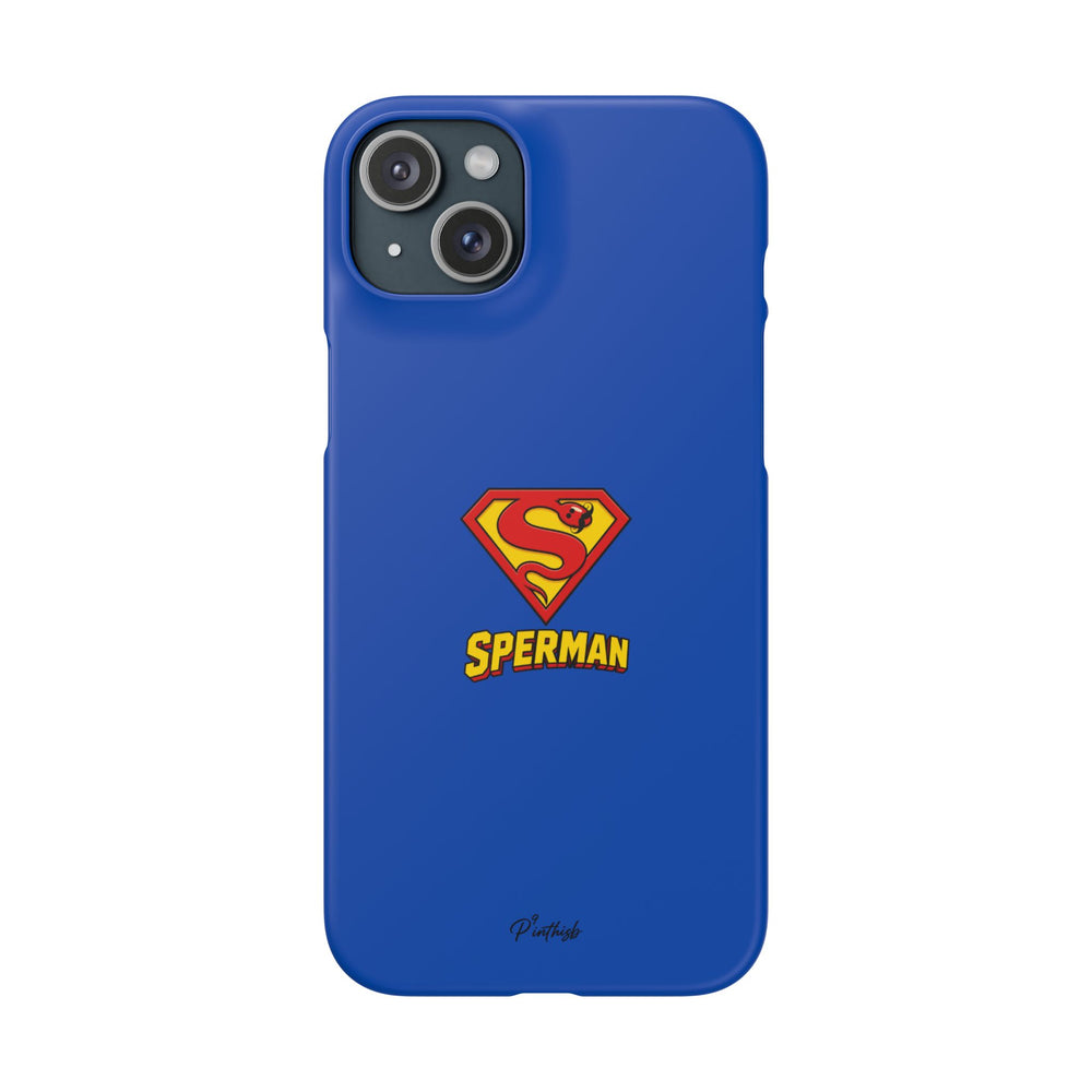 "SPERMAN" Parody Logo Snap Phone Case