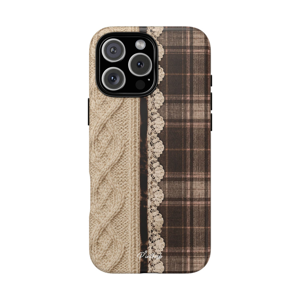 Cozy Plaid Knit Tough Phone Case