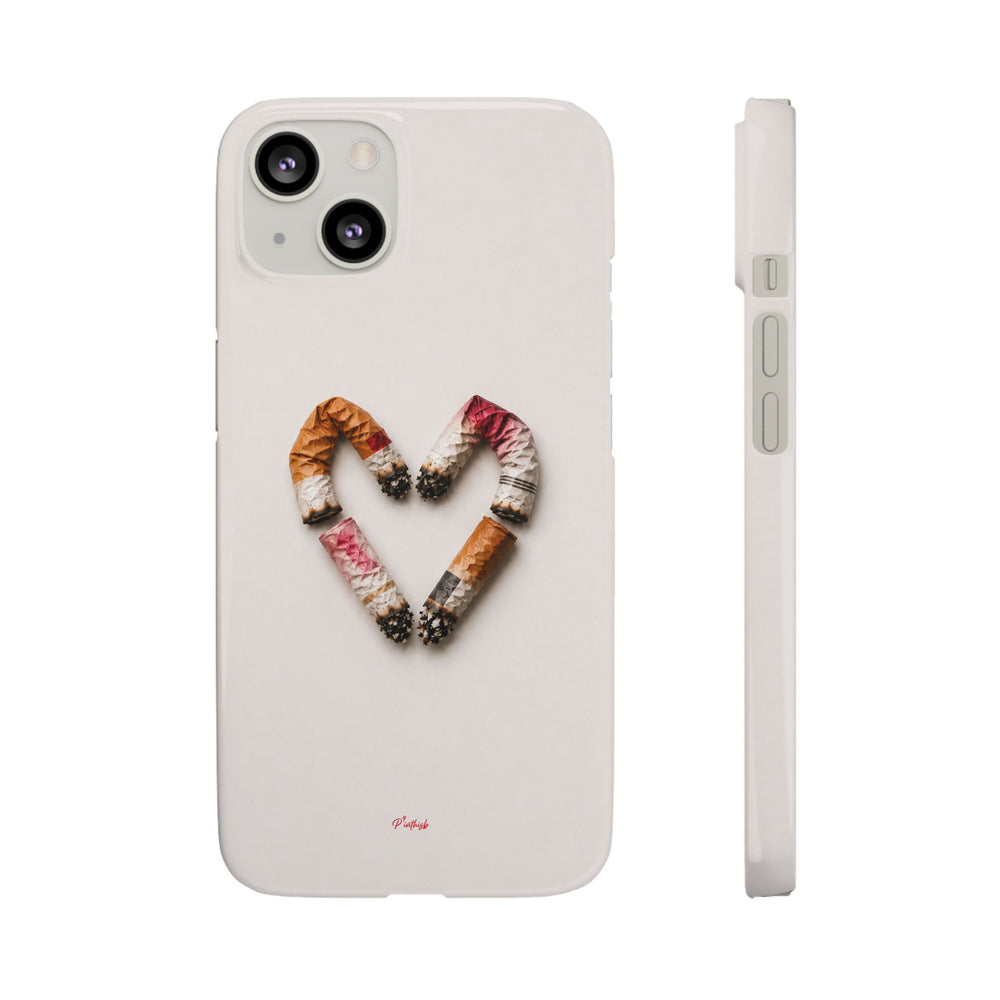 Cigarette Butts Heart Snap Case