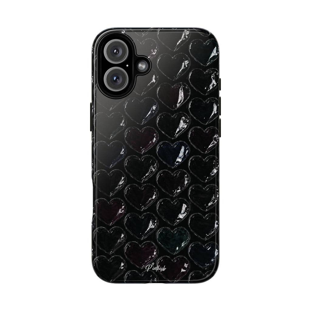 Black Pop Hearts Tough Case